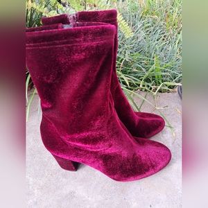 Kenneth Cole Wine Felt Boots 9.5Womens